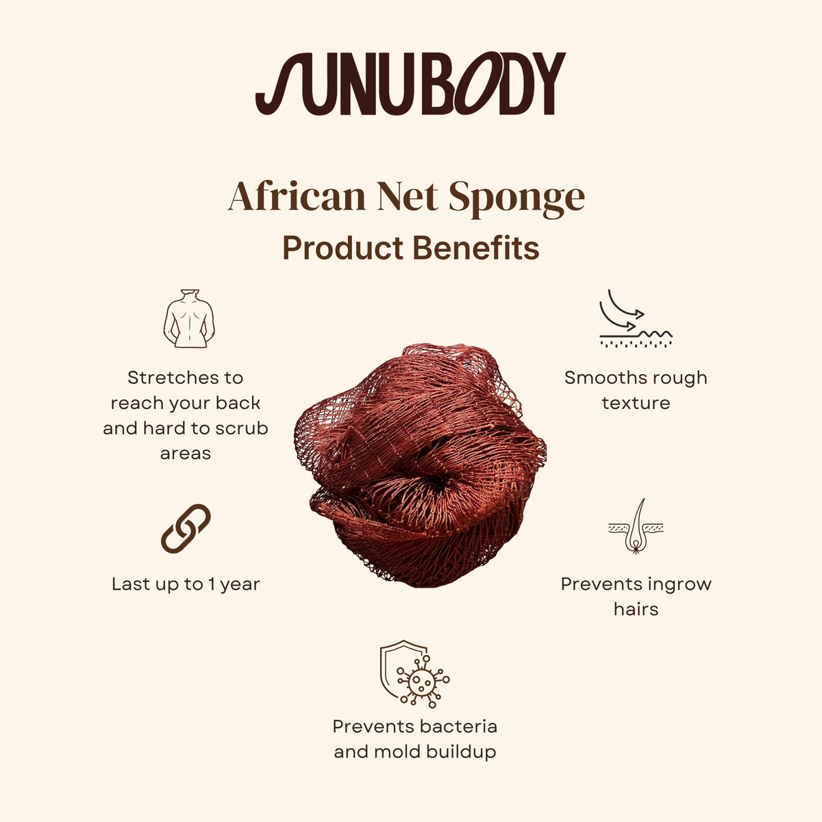 African Exfoliating Net Sponge
