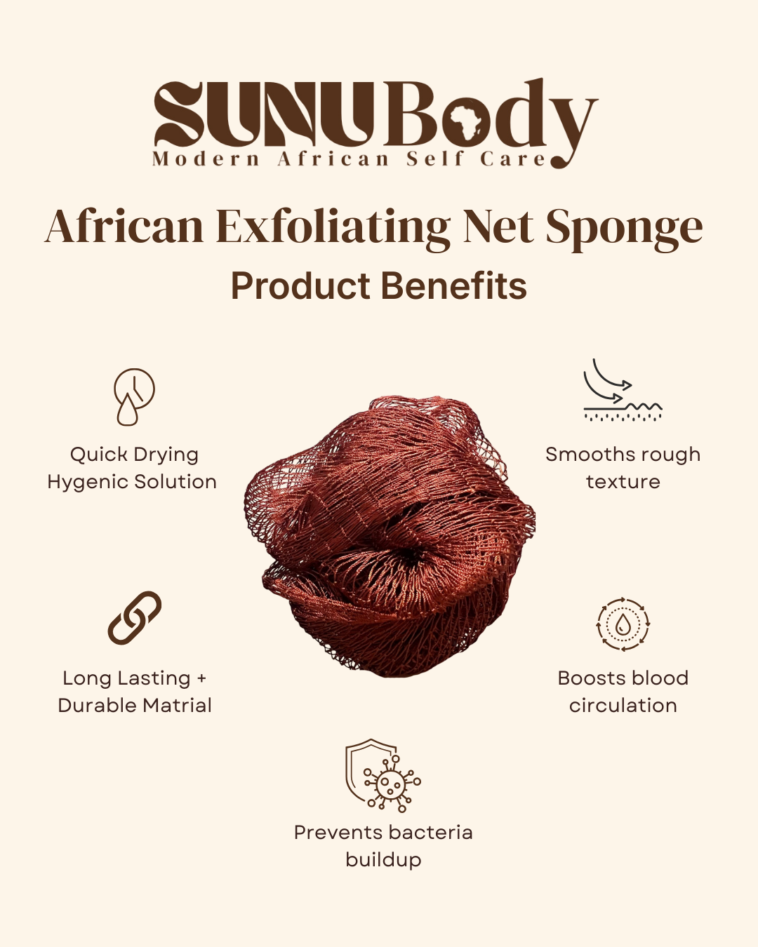 African Exfoliating Net Sponge