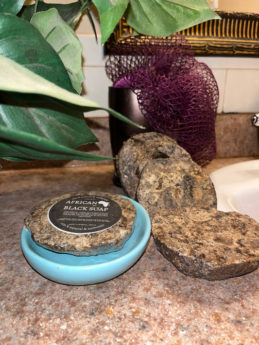 Radiant Skin Set: African Net Sponge & Black Soap